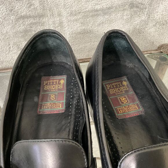 Pitti Black Leather Buckle Loafer Men’s size 10M Made in Italy Slip On comfort main image 6